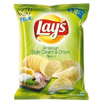 LAYS CHIPS CREAM & ONION LADI PACK OF  10 X 10 Rs